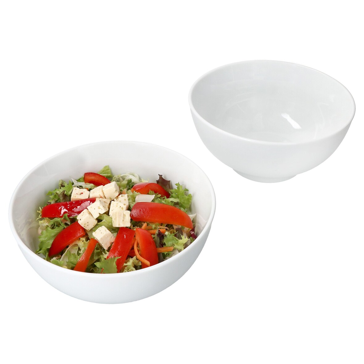 2er Set STABIL Salatschalen 660 ml Ø17,9cm Porzellan-Schüssel Salat Dessert