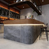 thumbnail of Empfangstheke mit Eckteil, Bartheke, Kassentheke, Betonoptik-Design, ideal für Cafés und Bars, Grau 160×60×100cm【Shuini 160 ZJ60】