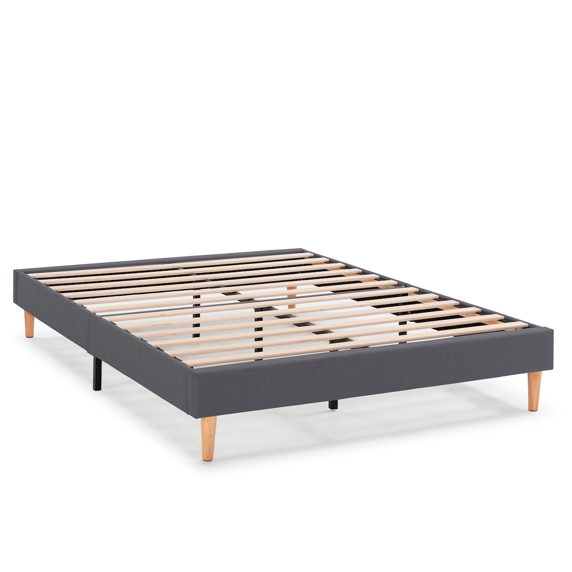 Base tapizada Aura 160x200 cm  Gris Oscuro, 30 cm Altura