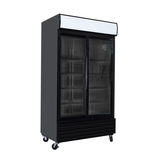 Frigo Vitrine à Boissons Double Portes Battantes Full Black - IceShop