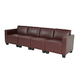 thumbnail of Modular 4-Sitzer Sofa Couch Lyon, Kunstleder ~ rot-braun