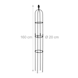 thumbnail of Relaxdays Rankhilfe Obelisk, 2er Set, 160x20 cm, Ranksäule für Kletterpflanzen, Metall, freistehend, Rosenturm, schwarz