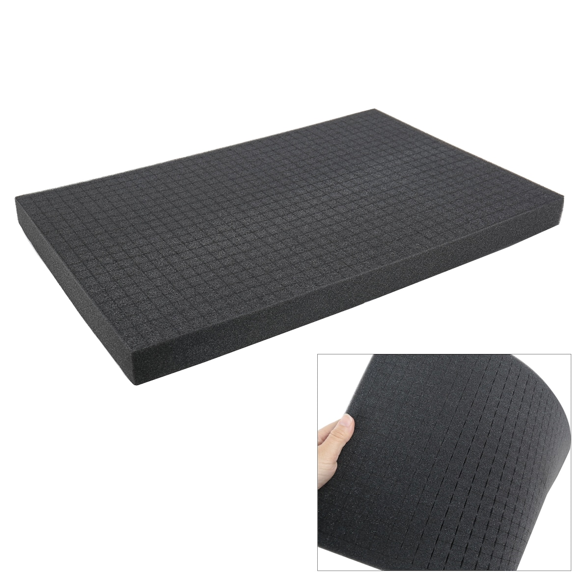 HMF 1456-40 Rasterschaumstoff Würfelschaum, 345 x 550 mm, Double-Size, Koffereinlage, Tabletop, Höhe: 40 mm