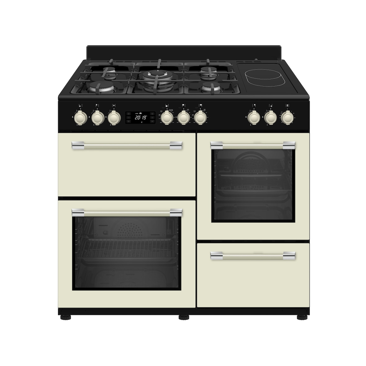 Solthermic Cocina Gas + Vtc Crema Range Cooker 100 Brand Profesional 3 Hornos Eléctricos