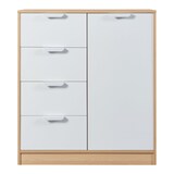 thumbnail of Helloshop26 - Kommode praktisches Aufbewahrungsmöbel für Eingangsbereich Wohnzimmer Schlafzimmer 90 x 80 x 40 cm MDF Eichenoptik 03_0009320