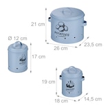 thumbnail of Relaxdays Kartoffel Aufbewahrungsbox, Zwiebeln, Knoblauch, 3er Set, mit Deckel & Löchern, Metall, Zwiebeltopf, hellblau