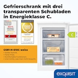 thumbnail of Exquisit Gefrierschrank, 85 Liter, Standgerät, 4-Sterne-Gefrieren, kompakt, platzsparend, GS81-H-010C weiss