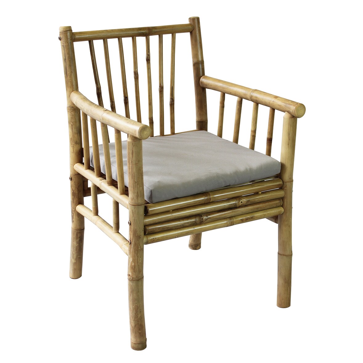 BS COM Poltrona da giardino in bamboo Bambù 57x57x82 cm Marrone