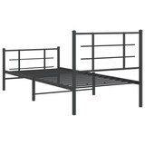 thumbnail of vidaXL Bedframe met hoofd- en voeteneinde metaal zwart 90x200 cm