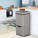 thumbnail of HOMCOM Balde de Lixo 72 L com Abertura Automática de Aço Inoxidável e Reciclagem para Cozinha 42x30x81 cm Prata