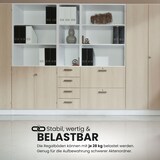 thumbnail of bümö office Aktenschrank mit Falttüren, Büroschrank 100cm breit in Weiß/Eiche - Ordnerschrank 5OH groß, Falttürenschrank für Akten, Ordner & Co. -