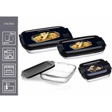 thumbnail of Auflaufform Ofenform 3.20 Liter Glas eckig mit Deckel H 7 x B 29 x L 32 cm