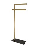 thumbnail of Toallero de pie doble lacado oro negro mate