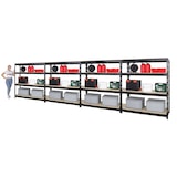 thumbnail of PROREGAL Mega Deal 4x Profi Schwerlastregal Rhino | HxBxT 180x160x60cm | 4 Spanplatten-Ebenen 16mm | Fachlast 500kg | Schwarz