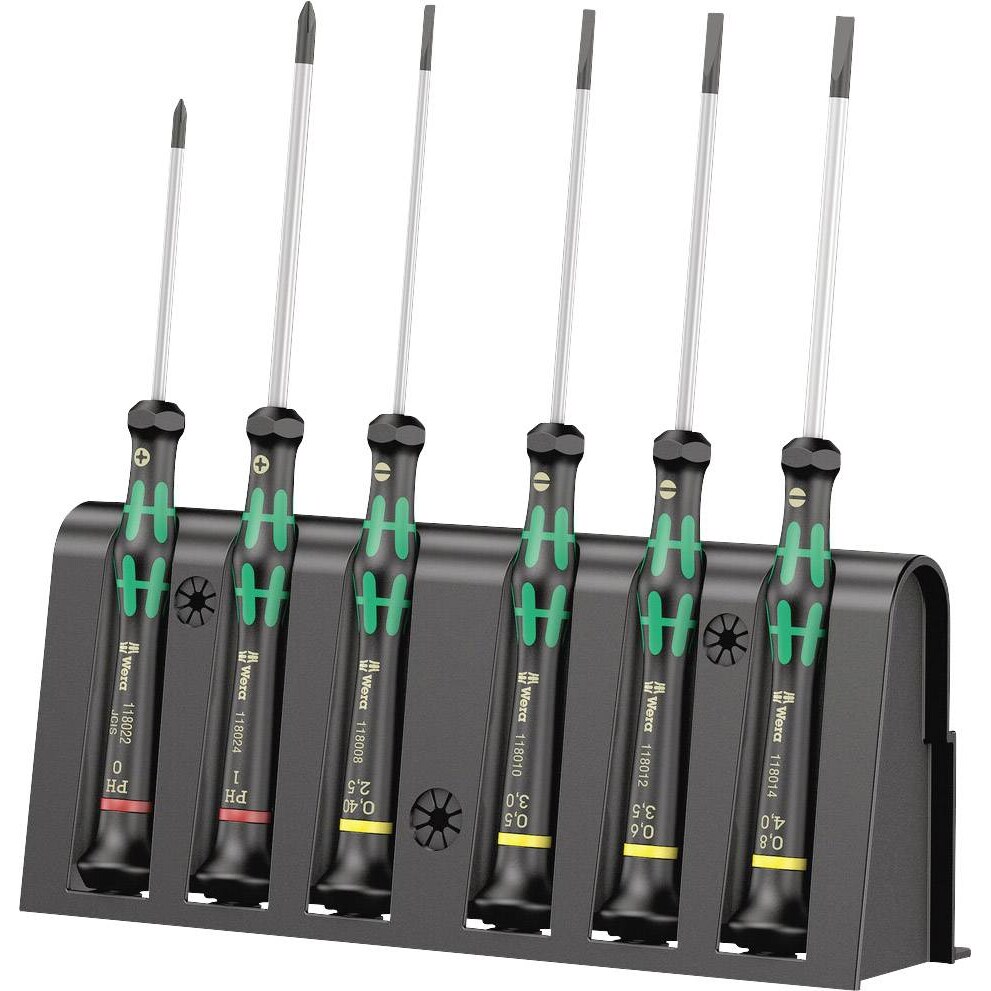 Wera 2035/6 B Elektronik- u. Feinmechanik Schraubendreher-Set 6teilig Schlitz, Kreuzschl 05118152001