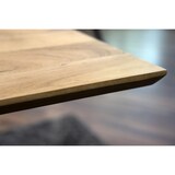 thumbnail of Esstisch 220 x 100 cm Akazie massiv naturfarben Schweizer Kante Spider-Gestell ABBY