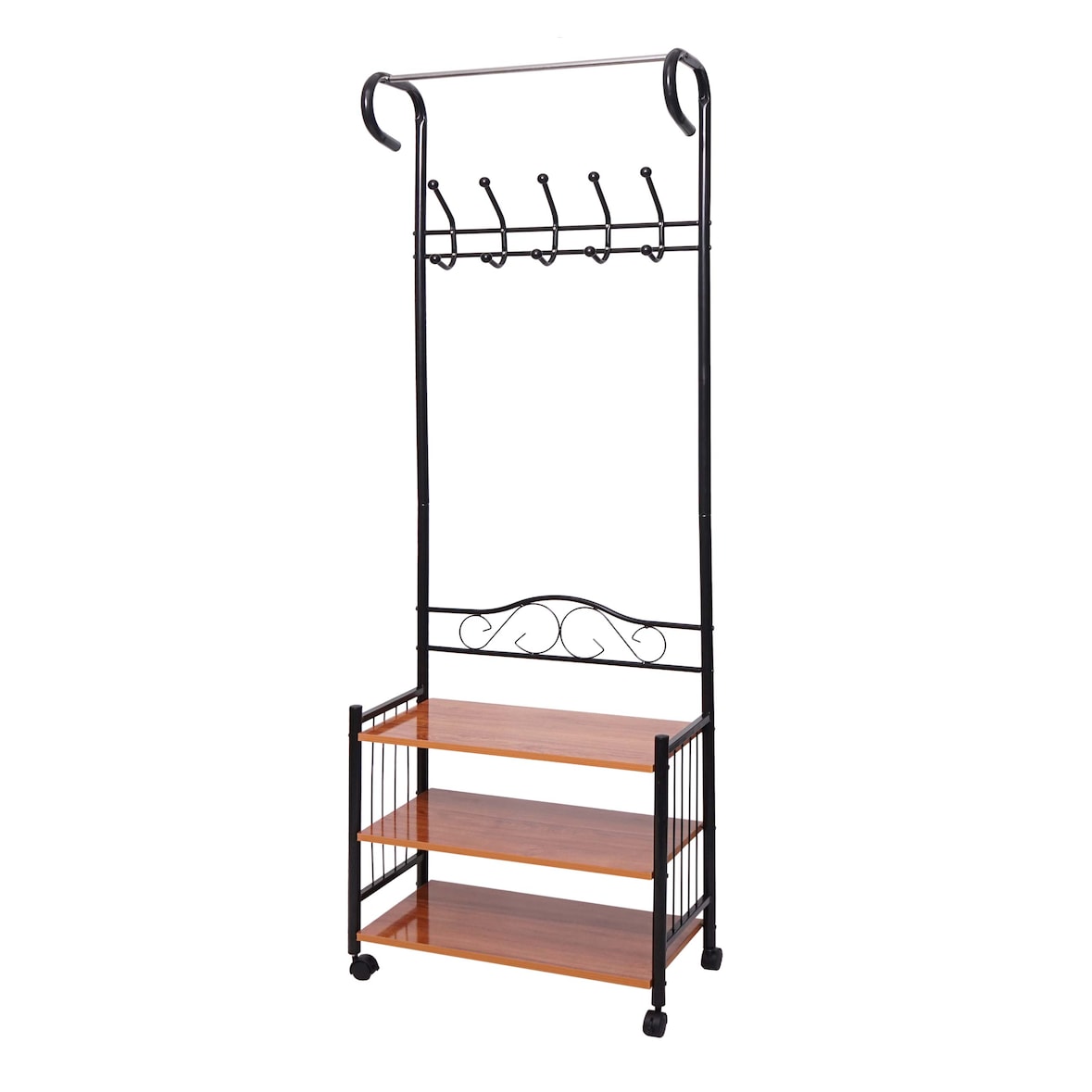 Metall-Garderobe Oshawa, Standgarderobe Kleiderstange, 186x65x34cm