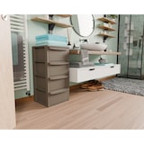 thumbnail of Taupegrijze ladekast met 4 laden - Slaapkamer, kantoor, wasruimte, opbergmeubel 39 x 38,5 x H 80,5 cm Art Plast