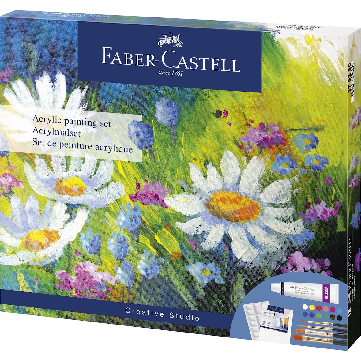 Faber Castell Acrylfarben 12 Farben Tuben 9 ml m .Zubehör