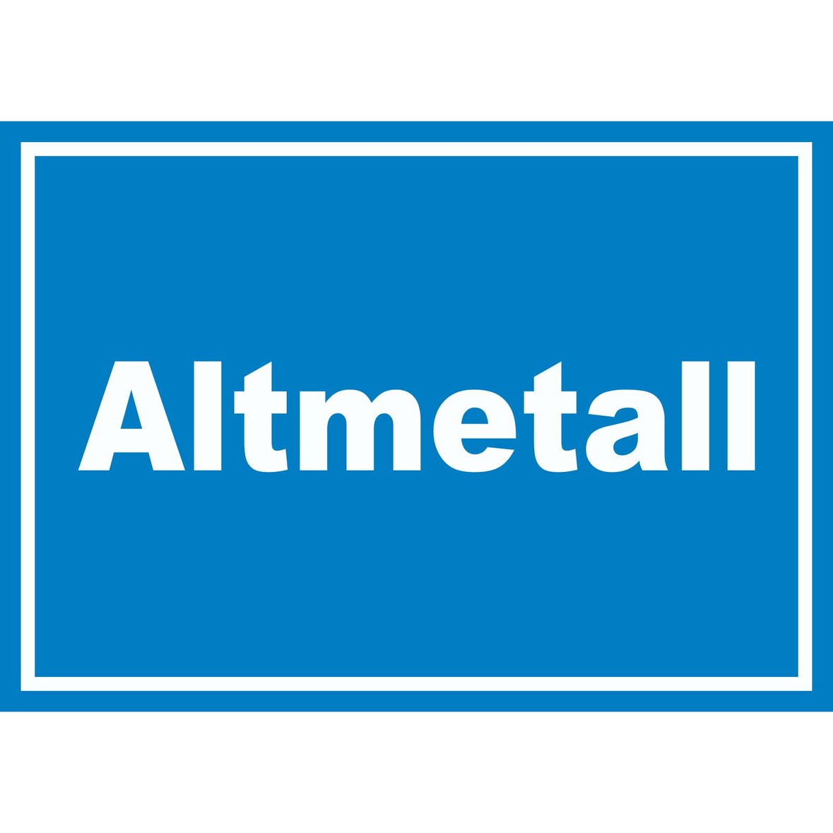 Altmetall Mülltrennung Schild mit Text waagerecht A4 (210x297mm)