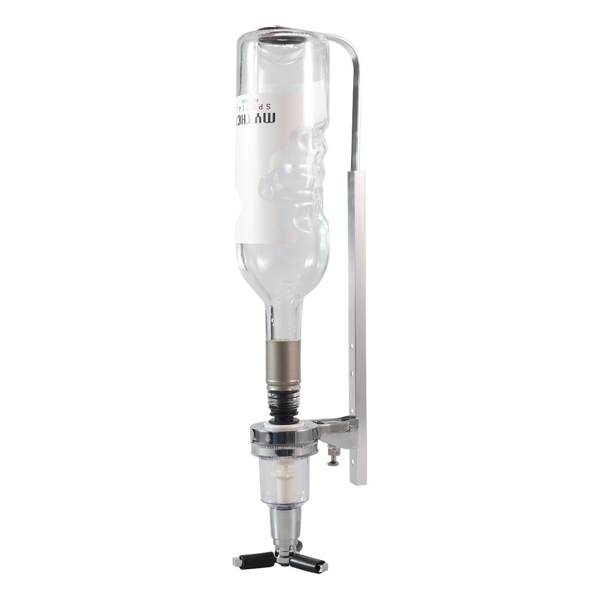 Support mural pour bouteilles avec doseur verseur 30 ml, pour une bouteille, H. 240 à 350 mm