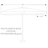 thumbnail of Ombrellone da Giardino 3x4 Palo Centrale in Legno Telo 300x400 Poliestere 180 g/mq Ecru per Esterno, Piscina e Ristoranti