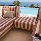 thumbnail of Salon de jardin bas modulable rayé 3 places terracotta