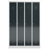thumbnail of ClassiX Garderobenschrank, 4 Abteile, 1800 x 1185 x 500 mm, lichtgrau/anthrazitgrau