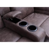 thumbnail of 2er Kinosessel HWC-K17, Relaxsessel Fernsehsessel Sofa, Nosagfederung Getränkehalter Fach ~ Stoff/Textil braun