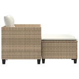 thumbnail of vidaXL Gartensofa 2-Sitzer mit Hockern Beige Poly Rattan