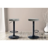 thumbnail of Tabouret de bar Ponte revêtement velours Gris/Noir