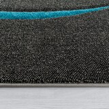 thumbnail of Teppich Kurzflor Karo Wohnzimmer schmutzabweisend Türkis Rechteckig 120x170 | 100% Polypropylen, Rücken aus Jute | Florhöhe: 12 mm | nur Handreinigung