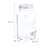 thumbnail of Relaxdays Getränkespender, Limobehälter 5L, Vintage-Design, Zapfhahn und Deckel, Wasserspender, aus Glas, transparent