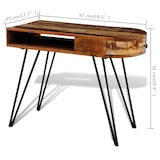 thumbnail of Scrivania In Legno Massello Di Recupero Con Gambe In Ferro