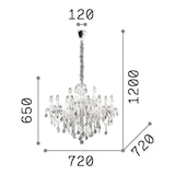 thumbnail of Lampadario Classico Florian Metallo-Cristallo Cromo 12 Luci E14