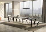 thumbnail of Ausziehbarer Tisch 90x130/390 cm Paxon Cemento Anthrazit Gestell