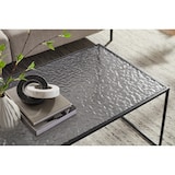 thumbnail of SalesFever Couchtisch 110 x 55 cm | rechteckig | 6 mm Glasplatte mit Strukturoptik | Metallgestell | B 110 x T 55 x H 45 cm | Schwarz