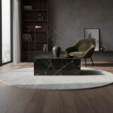 thumbnail of Teppich Schlafzimmer Unifarben Elegant Waschbar Wohnzimmer Esszimmer Pflegeleicht Rund Silber 200x200 cm OEKO-TEX – LECH von Kadima Design