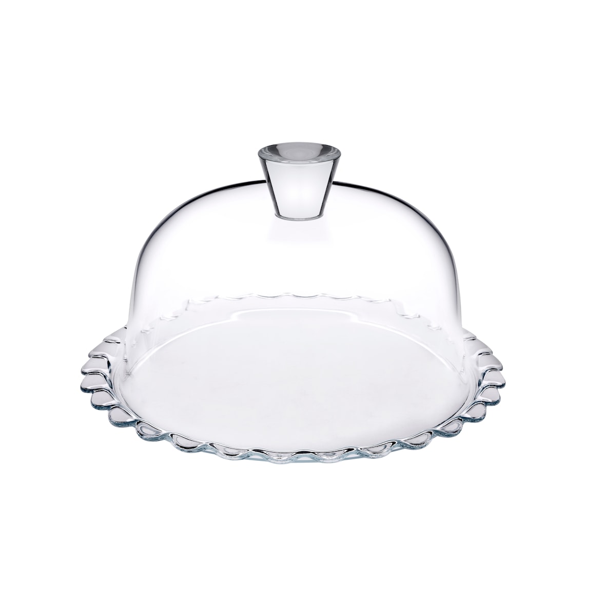 Glazen dienblad met bel Ø 26,4 cm H 17 Petit Patisserie Pasabahce