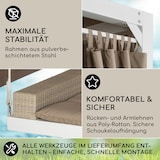 thumbnail of Eremitage Luxus-Hollywoodschaukel 236x210x180 cm Sonnendach Vorhänge Weiß / Dunkles Taupe