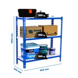 thumbnail of PROREGAL Schwerlastregal SMALL METAL SHARK | HxBxT 100x80x30cm | Fachlast 180kg | Blau-Weiß | Regal Standregal Werkstattregal Lagerregal