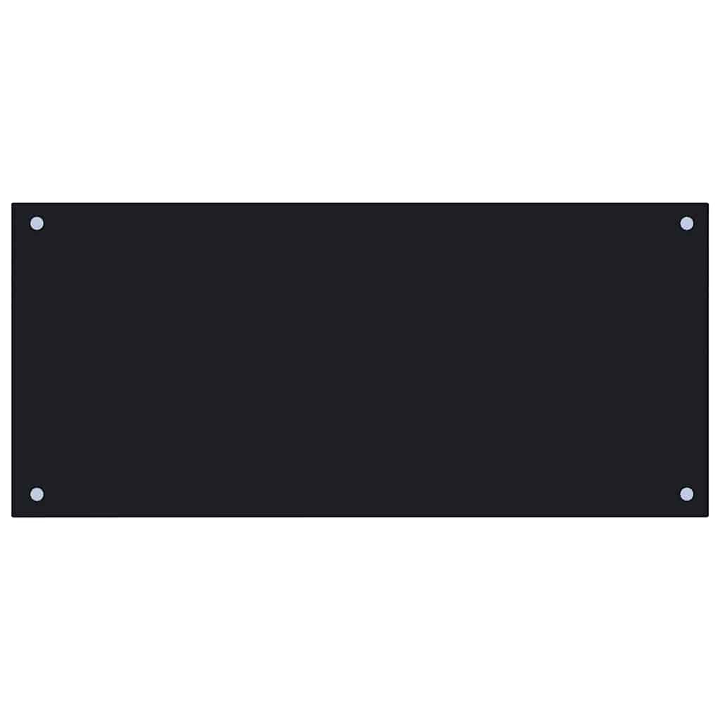 vidaXL Küchenrückwand Schwarz 90x40 cm Hartglas