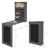 thumbnail of ML-Design Wandtisch Klappbar Grau – Klapptisch mit Tafel, 8 Fächern & Pinnwand, Wandmontage, ausklappbarer Schreibtisch mit Regal, Esstisch,