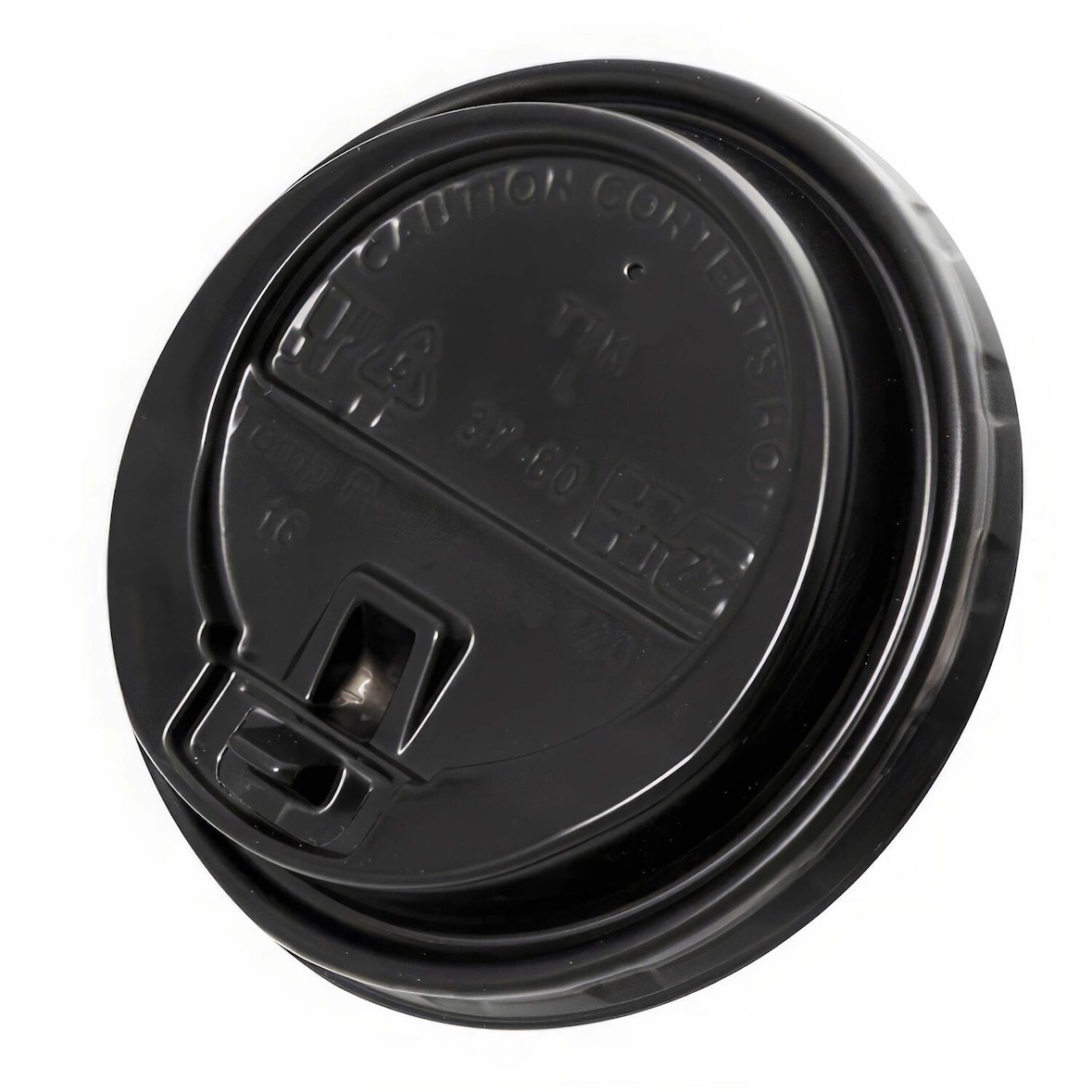 200x Domdeckel mit Verschlußklappe schwarz für Pappbecher COFFEE TO GO 90mm Ø