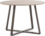 thumbnail of Runder Tisch Ø110 cm mit Laminatplatte und Metallgestell, elegantes und modernes Design, ideal für Küche, Esszimmer oder Büro–DAMIANO/Holz