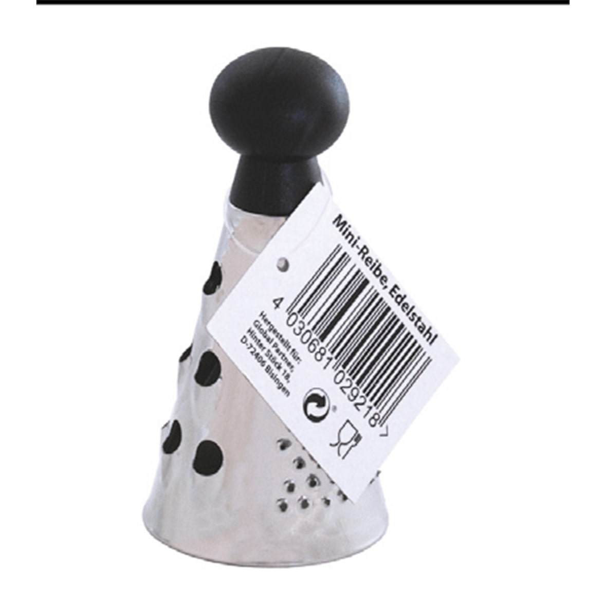 Mini-Reibe – Edelstahl Küchenreibe für Käse Gemüse Gewürze – Schwarz, 1 Stück