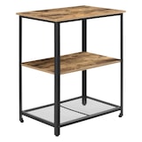 thumbnail of HELLOSHOP26 chariot de service de cuisine chariot roulant desserte roulettes verrouillables métal plastique 76,5 x 60 x 40 cm bois foncé noir