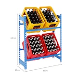 thumbnail of PROREGAL Étagère caisses à boissons CAMEL | HxLxP 100x80x30cm | Capacité de charge 100kg | Bleu | Porte-caisses, support bouteilles, rack à boissons