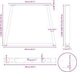 thumbnail of vidaXL Esstischbeine V-Form 3 Stück Weiß 100x(72-73,3) cm Stahl