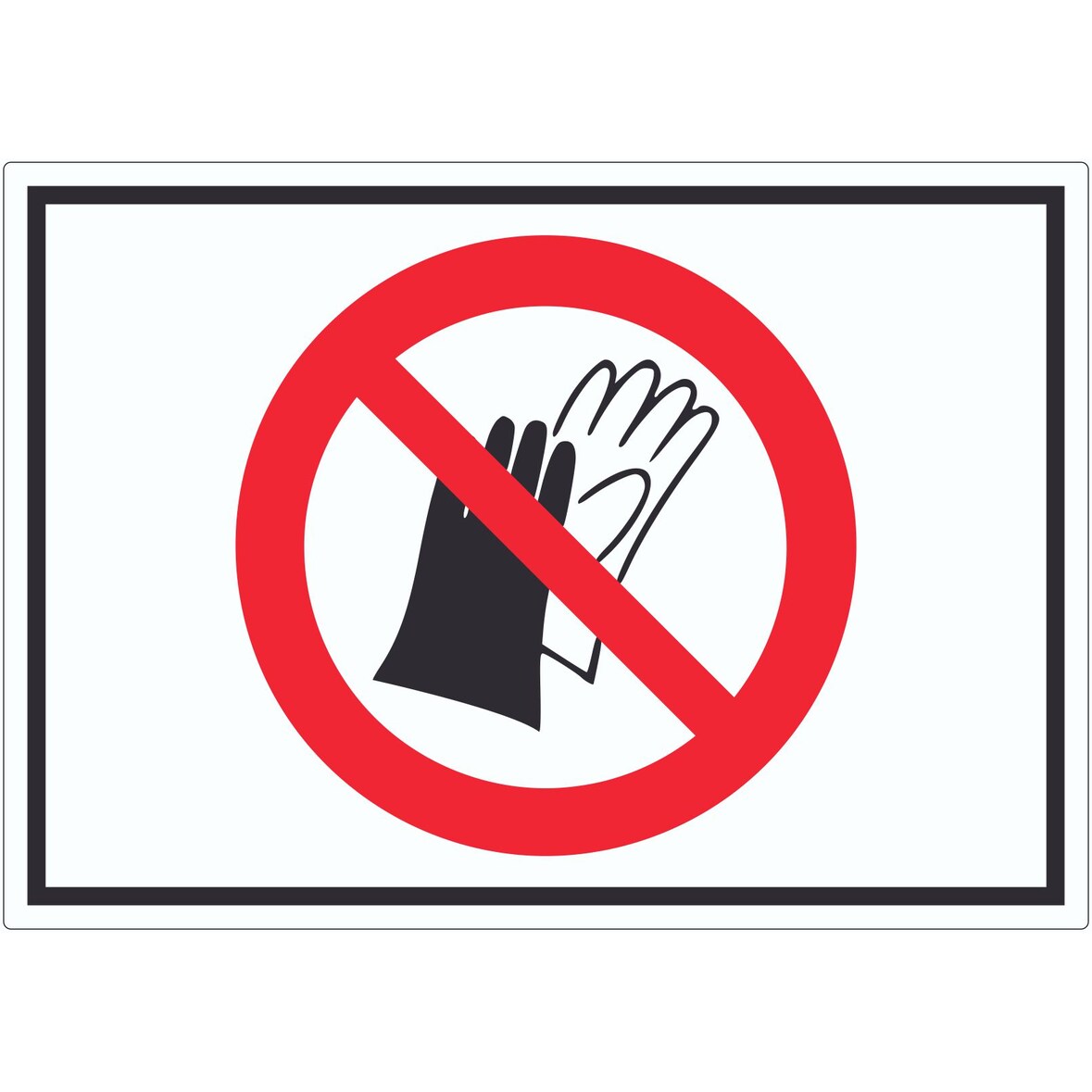 Handschuhe verboten Symbol Aufkleber A5 (148x210mm)